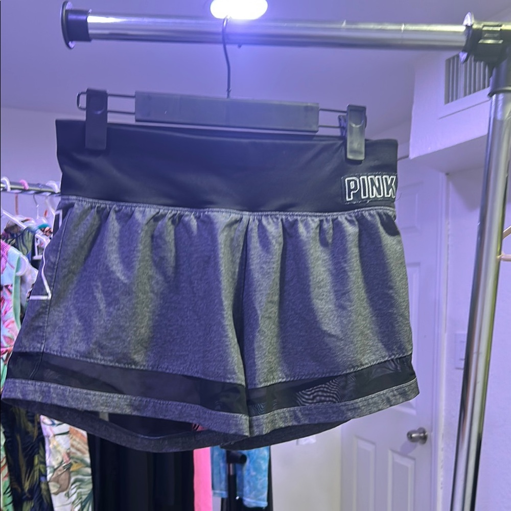 PINK Victoria's Secret Gray and Black Athletic Shorts